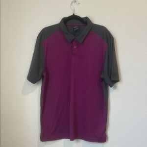 Oakley Men's Polo Shirt in Magenta and Charcoal